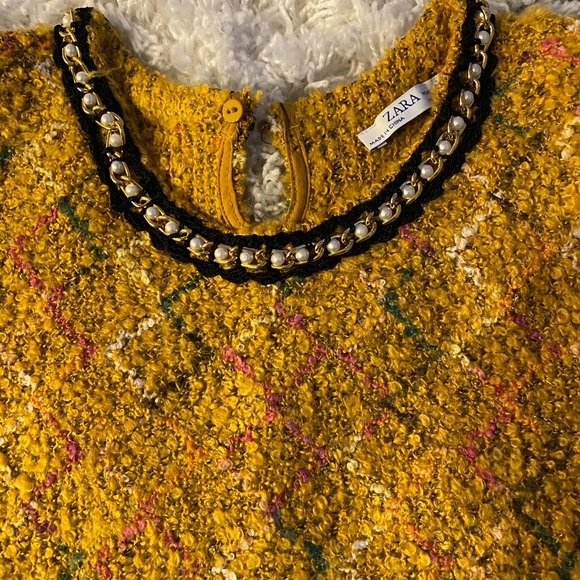 Zara tweed top chain detail sz S - Picture 3 of 3